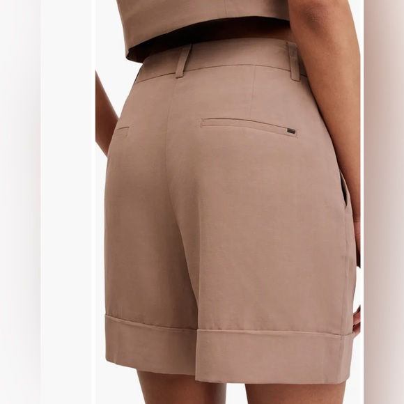 AllSaints Deri Lyn Cuff Suit Tailored Shorts Tan Size 8 NEW NWT - Picture 5 of 11